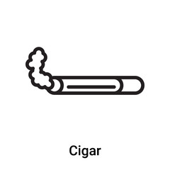 Cigar icon vector isolated on white background, Cigar sign , line or linear symbol and sign design in outline style