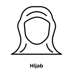 Hijab icon vector isolated on white background, Hijab sign , thin line design elements in outline style