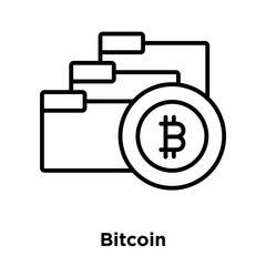 Bitcoin icon vector isolated on white background, Bitcoin sign , thin line design elements in outline style