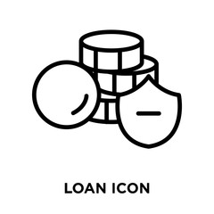 Loan icon vector isolated on white background, Loan sign , line symbol or linear element design in outline style