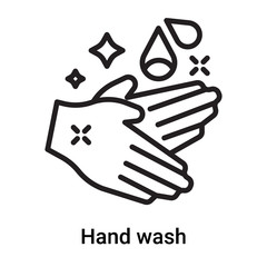 Hand wash icon vector isolated on white background, Hand wash sign , line or linear symbol and sign design in outline style