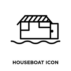 houseboat icons isolated on white background. Modern and editable houseboat icon. Simple icon vector illustration.