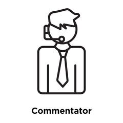 commentator icon isolated on white background. Simple and editable commentator icons. Modern icon vector illustration.