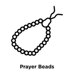 Prayer Beads icon vector isolated on white background, Prayer Beads sign , thin line design elements in outline style