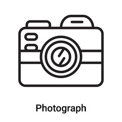 Photograph icon vector isolated on white background, Photograph sign , line or linear symbol and sign design in outline style