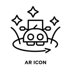 Ar icon vector isolated on white background, Ar sign , line symbol or linear element design in outline style