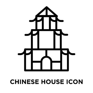 chinese house icons isolated on white background. Modern and editable chinese house icon. Simple icon vector illustration.