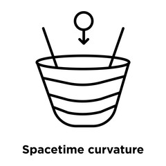 spacetime curvature icon isolated on white background. Simple and editable spacetime curvature icons. Modern icon vector illustration.