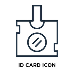 Id card icon vector isolated on white background, Id card sign , line symbol or linear element design in outline style