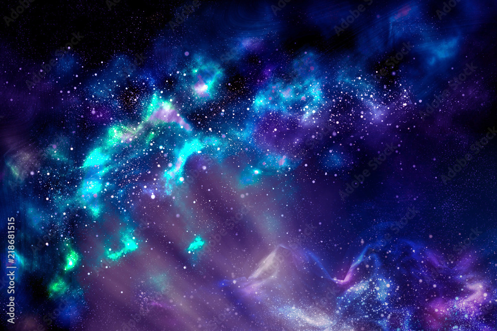 Wall mural space bright fantasy abstract background