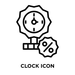Clock icon vector isolated on white background, Clock sign , line symbol or linear element design in outline style