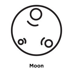 Moon icon vector isolated on white background, Moon sign