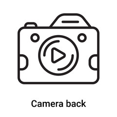 Camera back icon vector isolated on white background, Camera back sign , line or linear symbol and sign design in outline style