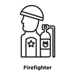 firefighter icon isolated on white background. Simple and editable firefighter icons. Modern icon vector illustration.