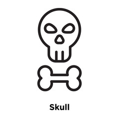 Skull icon vector isolated on white background, Skull sign