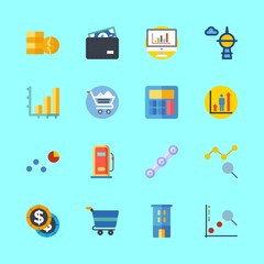 16 economy icons set