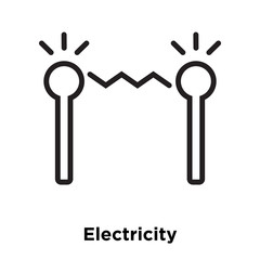 Electricity icon vector isolated on white background, Electricity sign