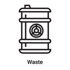 Waste icon vector isolated on white background, Waste sign , line or linear symbol and sign design in outline style