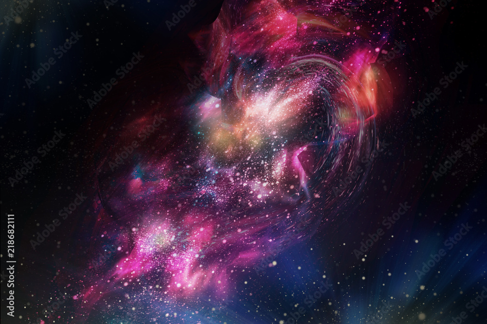 Wall mural space bright fantasy abstract background