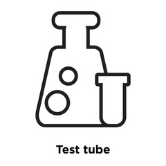Test tube icon vector isolated on white background, Test tube sign