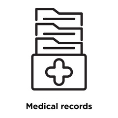 medical records icons isolated on white background. Modern and editable medical records icon. Simple icon vector illustration.