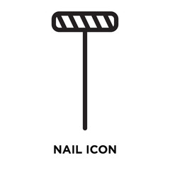 Nail icon vector isolated on white background, Nail sign , line symbol or linear element design in outline style
