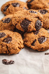 Healthy vegan cookies with chocolate.