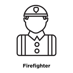 firefighter icon isolated on white background. Simple and editable firefighter icons. Modern icon vector illustration.