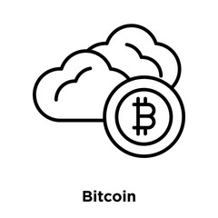Bitcoin icon vector isolated on white background, Bitcoin sign , thin line design elements in outline style