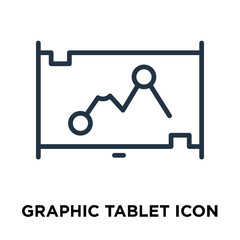Graphic tablet icon vector isolated on white background, Graphic tablet sign , line symbol or linear element design in outline style
