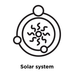 Solar system icon vector isolated on white background, Solar system sign