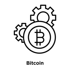 Bitcoin icon vector isolated on white background, Bitcoin sign , thin line design elements in outline style