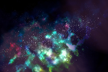 Space bright fantasy abstract background