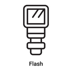 Fototapeta premium Flash icon vector isolated on white background, Flash sign , line or linear symbol and sign design in outline style