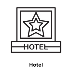 Hotel icon vector isolated on white background, Hotel sign , thin line design elements in outline style