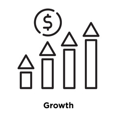 growth icon isolated on white background. Simple and editable growth icons. Modern icon vector illustration.
