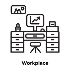 workplace icon isolated on white background. Simple and editable workplace icons. Modern icon vector illustration.