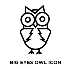 big eyes owl icon on white background. Modern icons vector illustration. Trendy big eyes owl icons