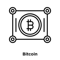 Bitcoin icon vector isolated on white background, Bitcoin sign , thin line design elements in outline style