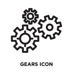 Gears icon vector isolated on white background, Gears sign , line symbol or linear element design in outline style