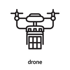 drone icon vector isolated on white background, drone sign , line or linear symbol and sign design in outline style