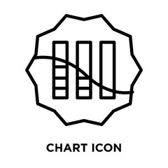 Chart icon vector isolated on white background, Chart sign , line symbol or linear element design in outline style