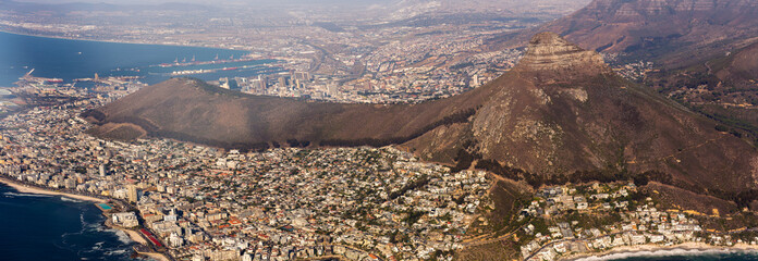 Signal Hill, ultrawide Aerial Panorama, Cape Town, South Africa