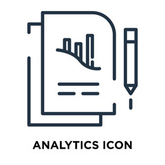 Analytics icon vector isolated on white background, Analytics sign , line symbol or linear element design in outline style