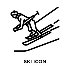 ski icon on white background. Modern icons vector illustration. Trendy ski icons
