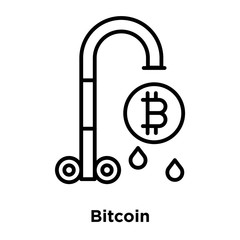 Bitcoin icon vector isolated on white background, Bitcoin sign , thin line design elements in outline style