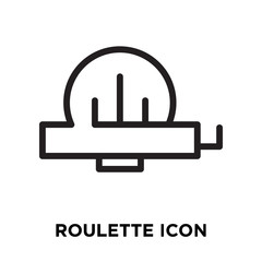 Roulette icon vector isolated on white background, Roulette sign , line symbol or linear element design in outline style