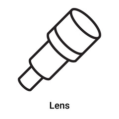 Lens icon vector isolated on white background, Lens sign , line or linear symbol and sign design in outline style