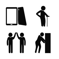 business icons set. outside, closeup, expression and health graphic works