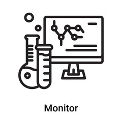 Monitor icon vector isolated on white background, Monitor sign , line or linear symbol and sign design in outline style
